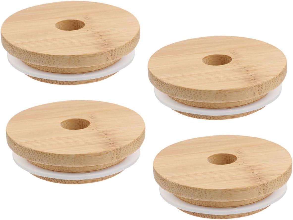 Mikinona 4-Piece Reusable Mason Jar Lids