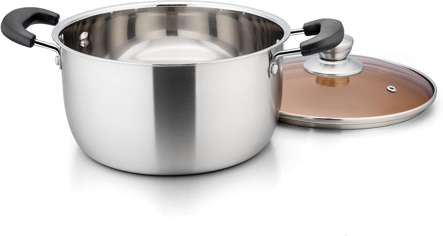 TeamFar 3 Quart Stock Pot Stainless Steel