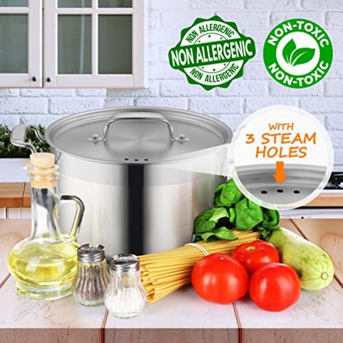 Ergonomic 5-Quart Stainless Steel Stockpot
