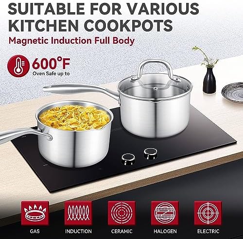 15 Quart Multifunctional Stainless Steel Saucepan With Glass Lid