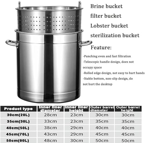 Stainless Steel Stockpot with Lid 45QT63QT