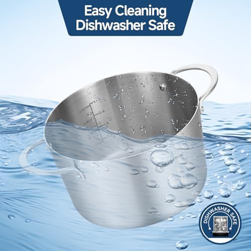 LOLYKITCH Tri-Ply 3 Quarts Stainless Steel Induction Stock Pot