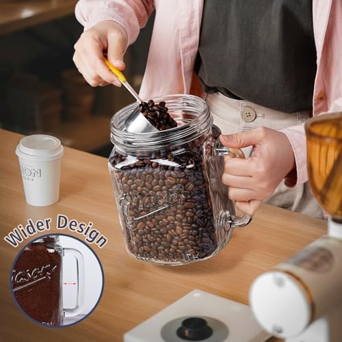 2-Pack Airing Glass Jars with Airtight Lid for Kitchen Storage