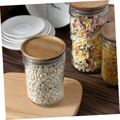 2-Piece Set Sealed Wooden lids Mason Jars Preserve Food