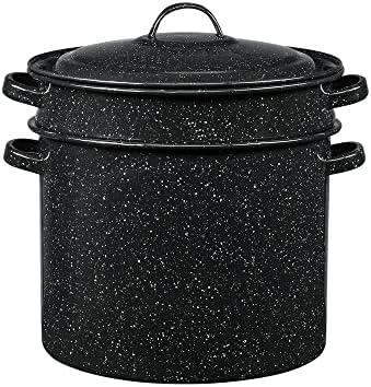 Granite Ware 75 Qt 3-Piece Pasta Pot Set with Lid and Strainer