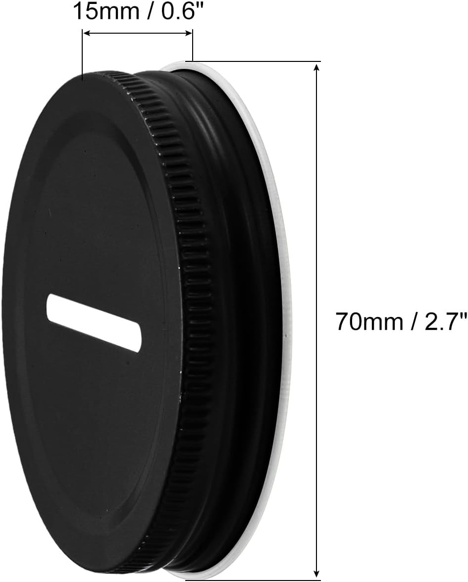 12Pcs Metal Coin Slot Lid Black