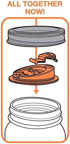 Jarware Drink Lid Orange Lid for Regular-Mouth Mason Jars