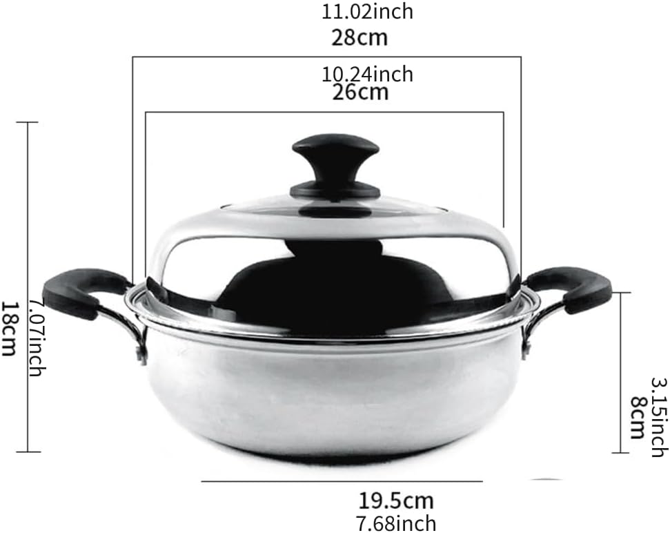 Stainless Steel Stock Pot Multifunctional Steam Pot with Lid for Kitchens