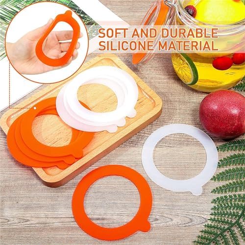 8PCS Leak-Proof Silicone Gasket Set for Mason Jars Orange