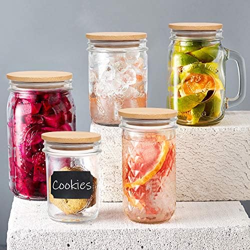 CNVOILA Bamboo Mason Jar Lids for Home Eco-Friendly 8-Pack