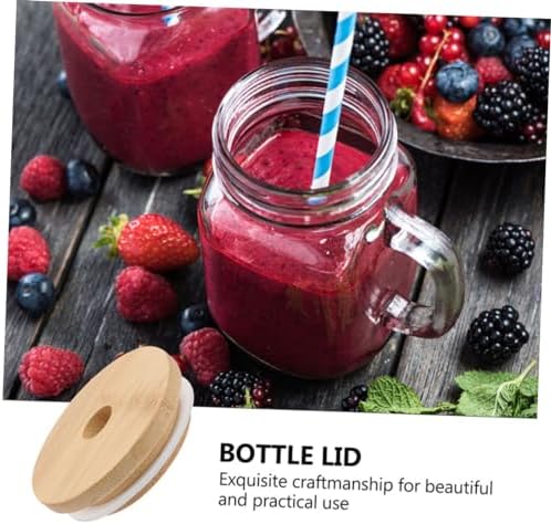 Zerodeko 4pcs Reusable Mason Jar Lids with Straw Hole
