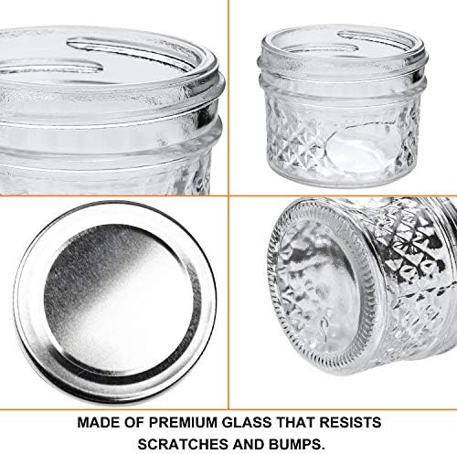 Accguan 40-Piece Mason Jars Silver Lids Durable Lab Certified