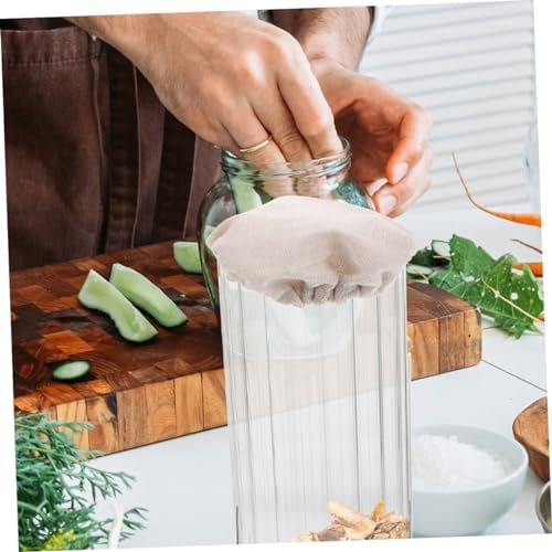 2-Piece Beige Cloth Airtight Jar Lids