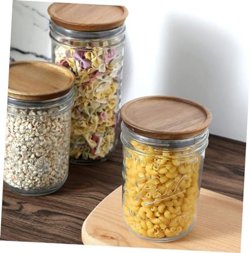 Zerodeko 2pcs Wooden Mason Jar Lids with Silicone Seal