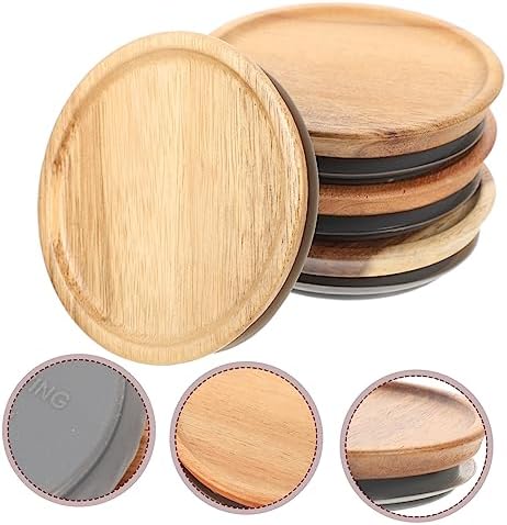 4pcs Wide Mouth Wooden Storage Lids for Mason Jars