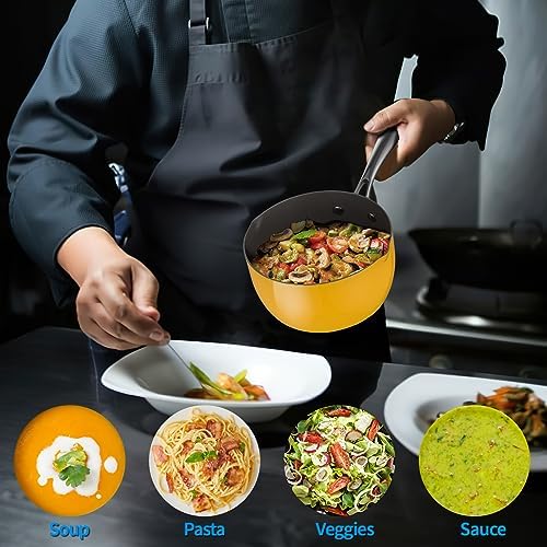 Ceramic Nonstick Tri-Ply Stainless Steel Saucepan