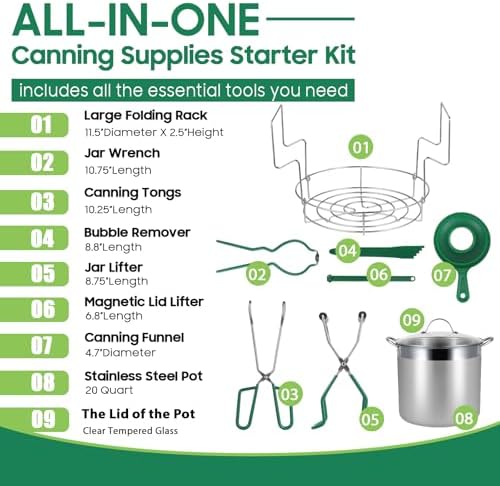 Stainless Steel Water Bath Canning Pot with Rack and Lid