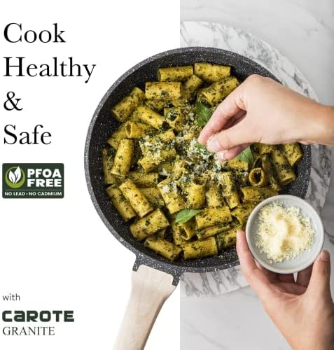 Elegant Carote Classic Granite Frying Pan for Safe Healthy Cooking