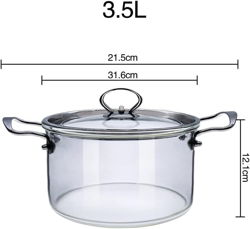 glass cooking pot with cover heat-resistant saucepan for home use