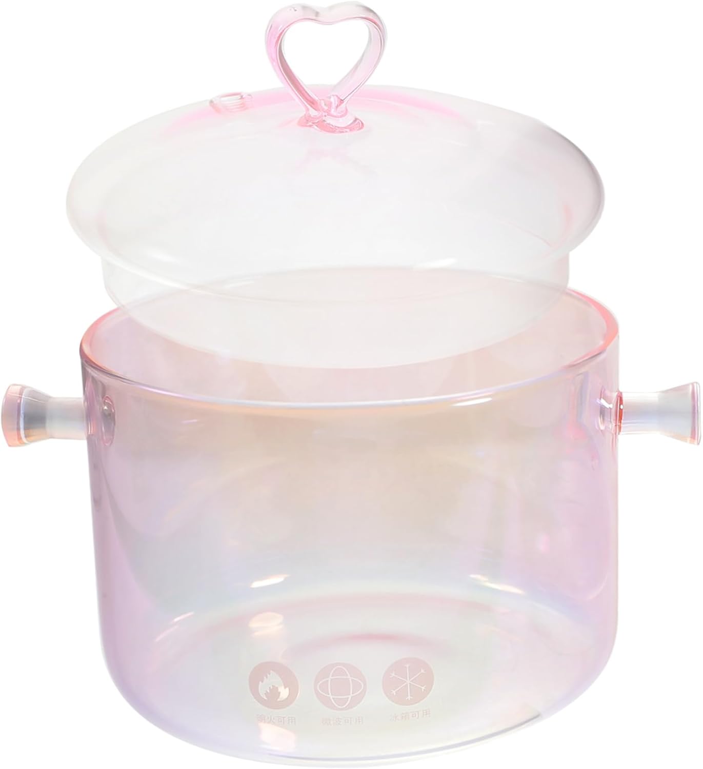Versatile 1600ml Glass Pot with Double Handles for Noodles Soup