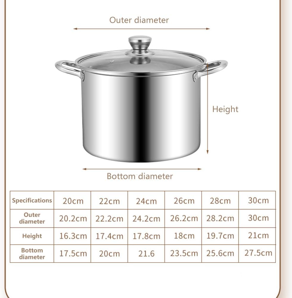 Tri-Ply Stainless Steel Stock Pot with Glass Lid