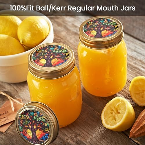 FENRIR 50Pcs Canning Lids with Colorful Drawings