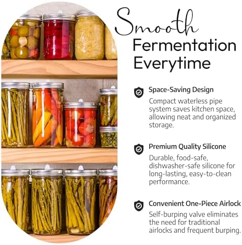 Semi-Translucent Silicone Fermenting Lids for Mason Jars Pack of 4