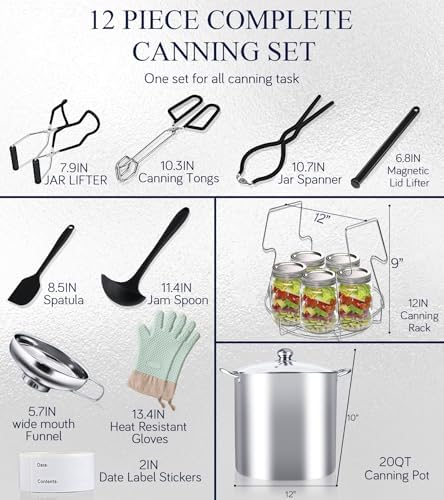 Vigamimn Canning Pot Kit with Rack and Lid
