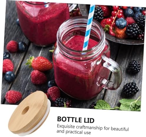 Luxshiny 4pcs Mason Jar Lids with Straw Hole
