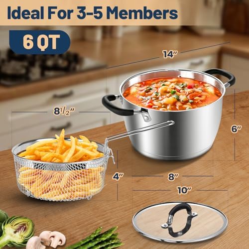 AOSIONStainless Steel Stock Pot for Cooking