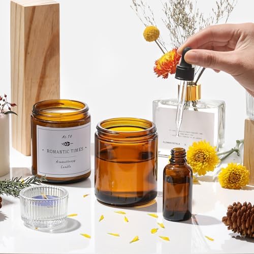12 Pack 8 OZ Thick Glass Jars with Metal Plastic Lids