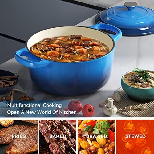 Mierairl 6 qt Enameled Cast Iron Dutch Oven