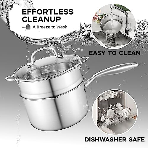 Versatile 15 Quart Stainless Steel Saucepan with Steamer