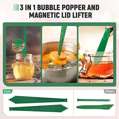 P Magnetic Jar Lid Lifter Canning Bubble Popper Remover Measurer 3 In 1