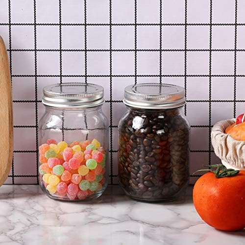 8-Piece Yingerhuang Glass Mason Jars with Silver Lids