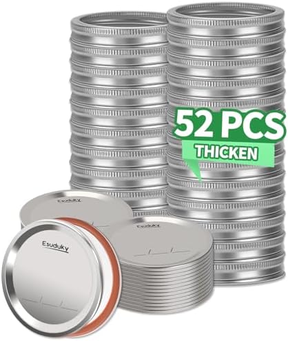 Esuduky 52Pcs Mason Jar Lid Set with Rings Canning sealing sealing Needs