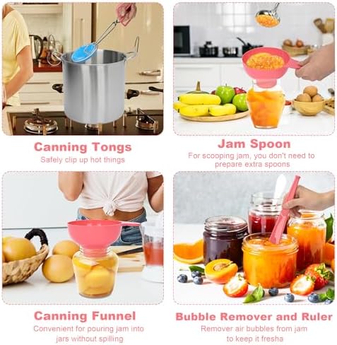 Canning pot with rack large 215 quart stainless steel pink