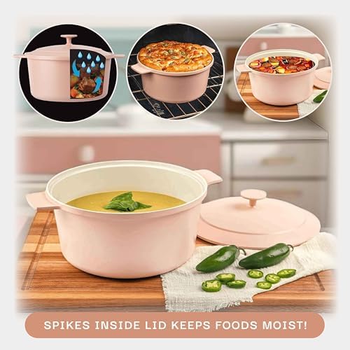 5 Qt Lightweight Nonstick Ceramic Dutch Oven Pot with Lid