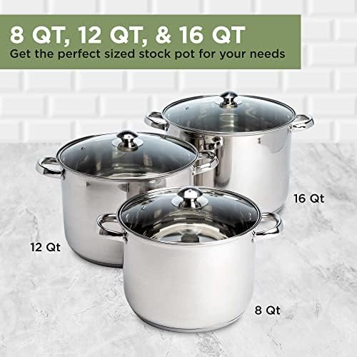 Ecolution Stainless Steel Stock Pot 12-Quart Perfect for everyday cooking
