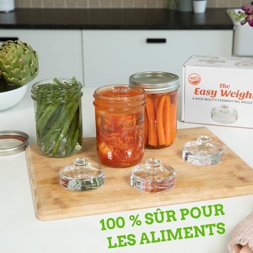 Nourished Essentials - Set of 4 Heavy Glass Fermentation Weights Lids