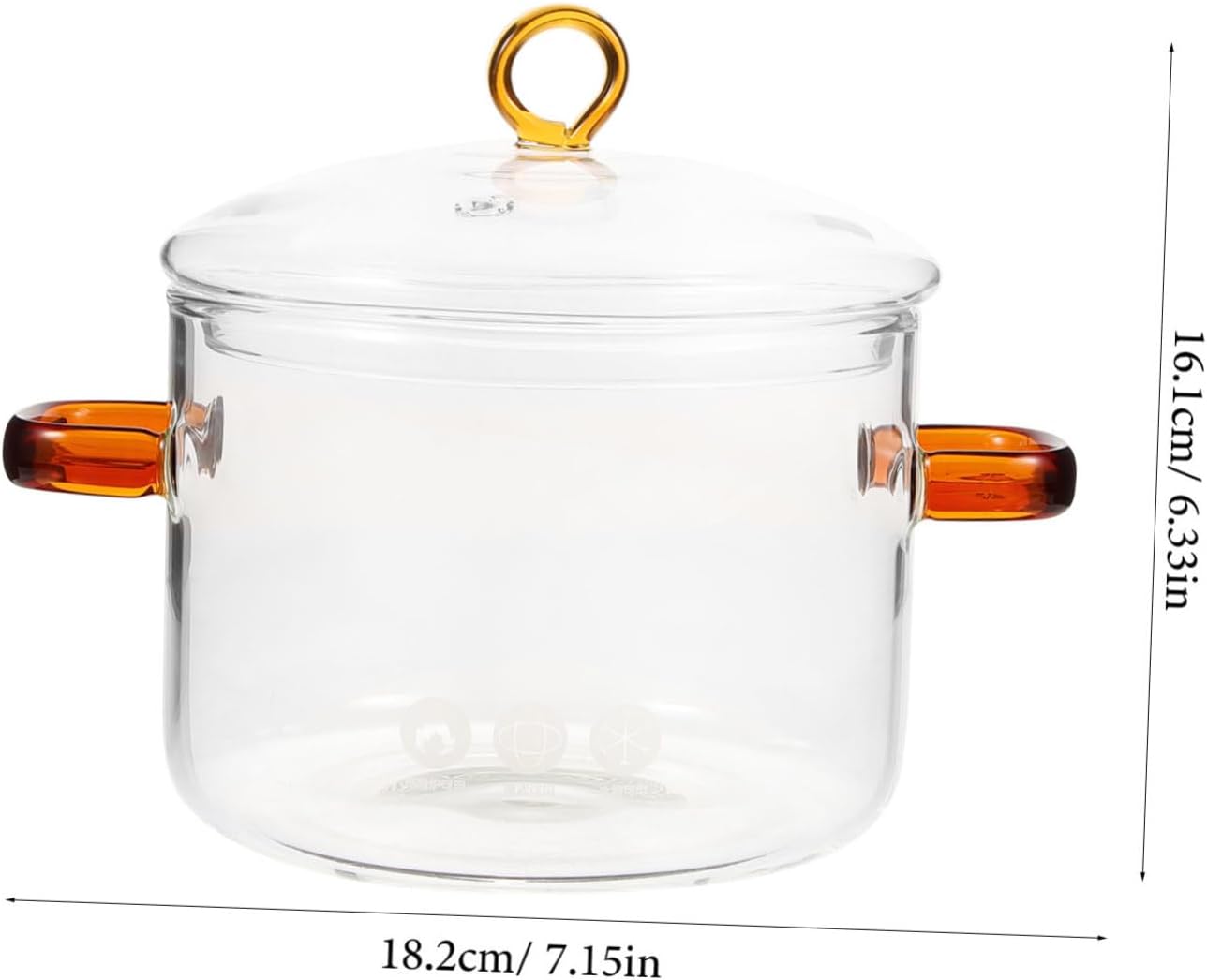 Happyyami Double-Handle Glass Stew Pot with Lid