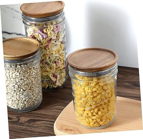 2-Piece Set Sealed Wooden lids Mason Jars Preserve Food