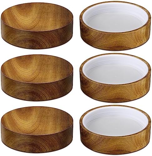 6-Piece Wooden Mason Lid Canning Jar Lids