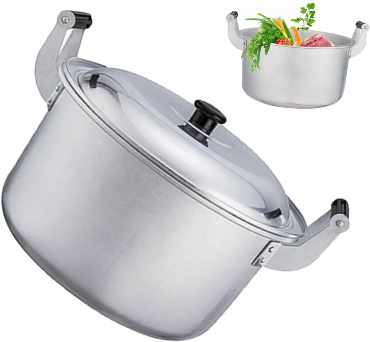 STOBAZA Aluminum Soup Pot - Multifunctional Cooking Pot for Kitchen Use - Safe Sturdy