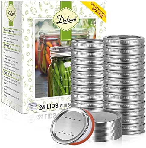 48Pcs Canning Lids with Rings Regular Mouth Jar Seals