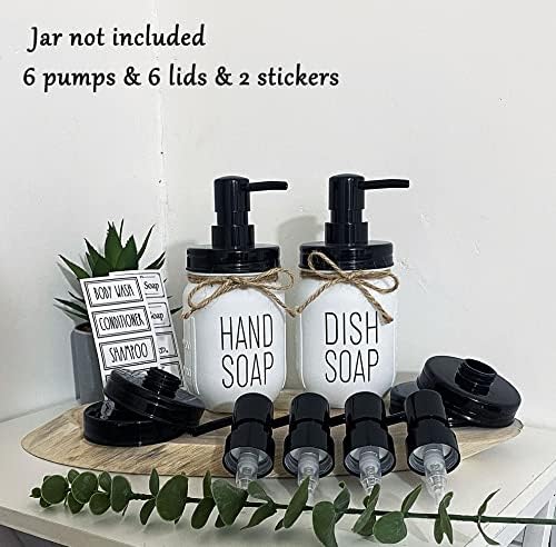 Sturdy Mason Jar Lids Pumps 6-Pack - Rust-Proof Kitchen Organization