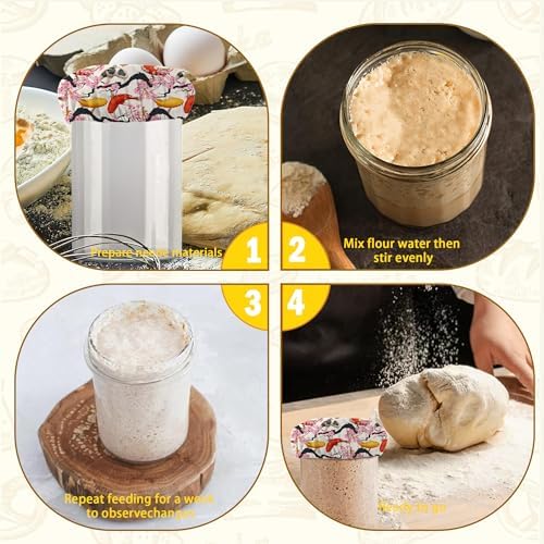Japanese Cherry Blossom Koi Fish Sourdough Starter Jar Cloth Cover Eco-Friendly Durable