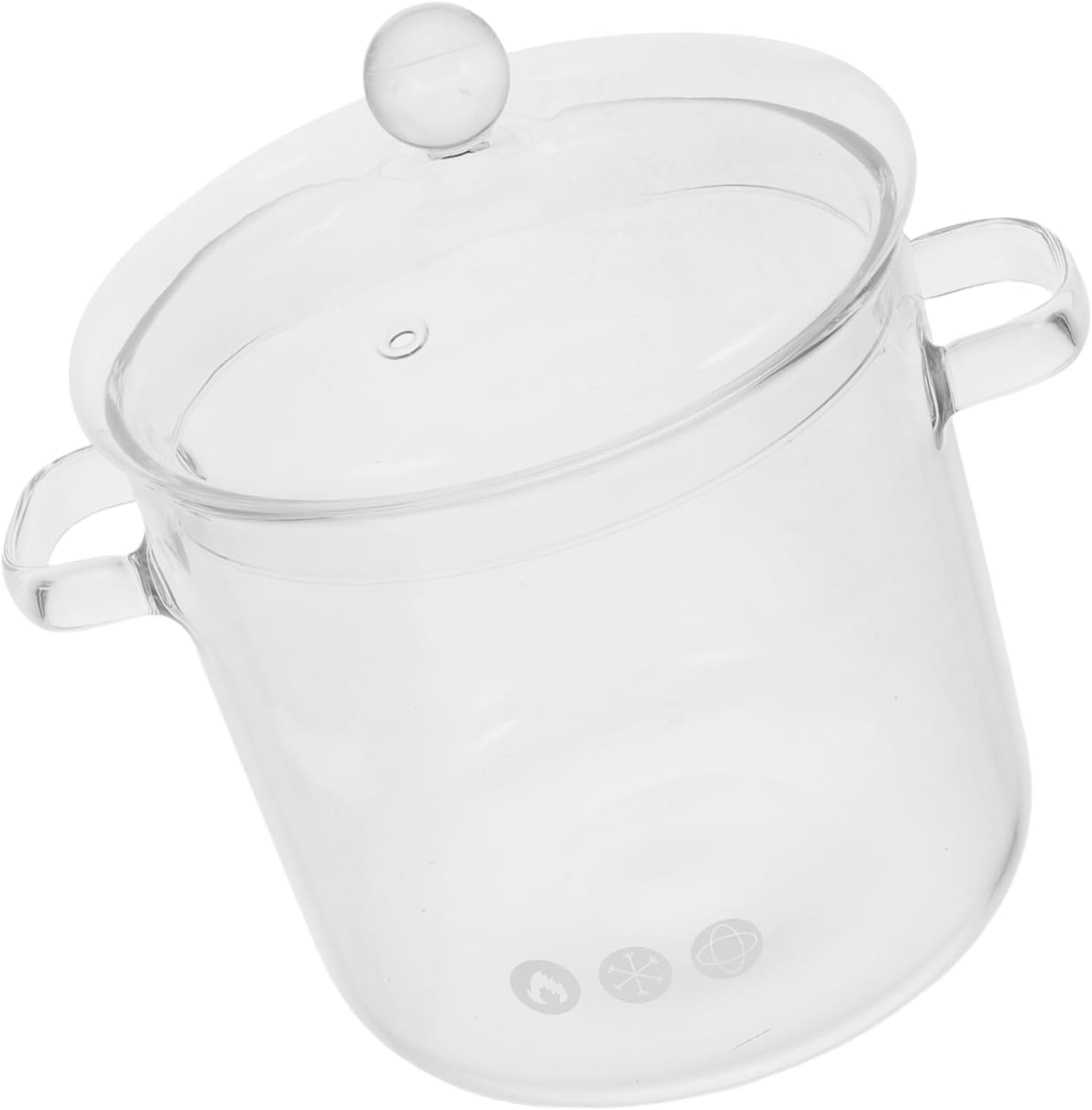 Offsich Clear Glass Cook Pot with Lid Heat Resistant Glass Saucepan