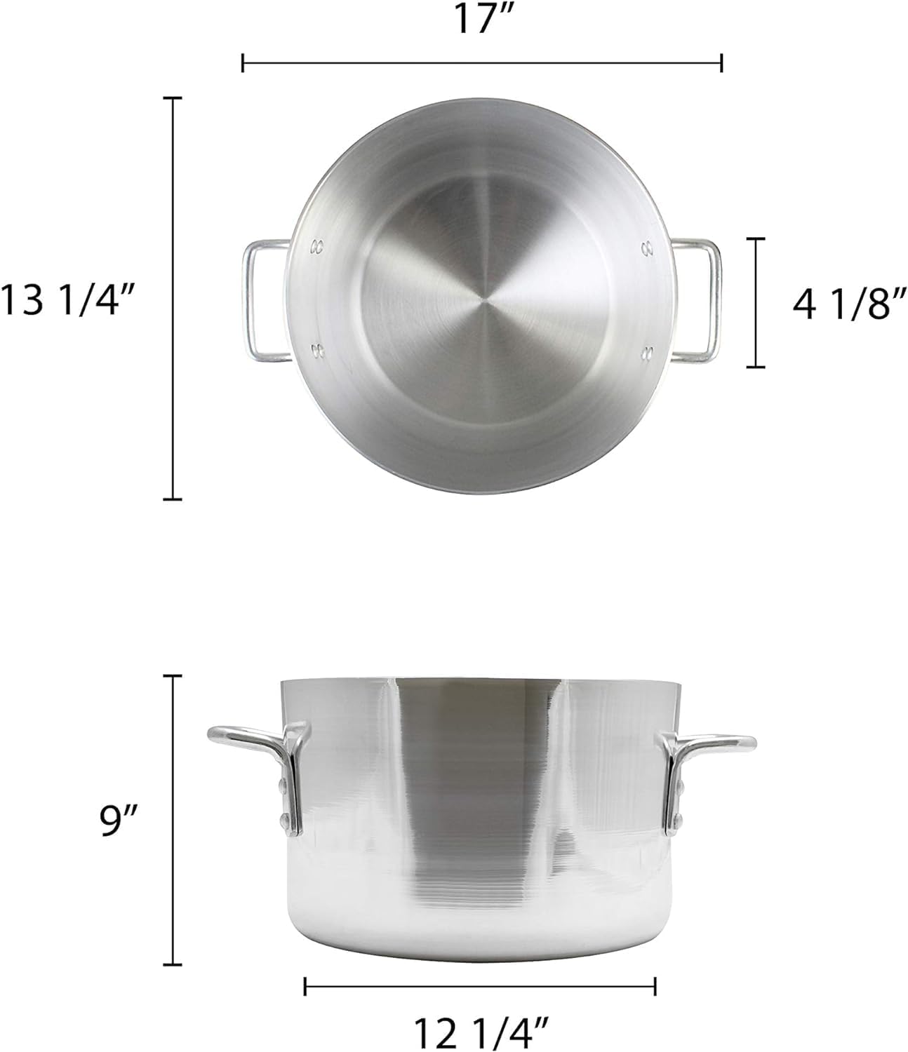 TrueCracroft 26 qt Aluminum Sauce Pot Mirror-Finish