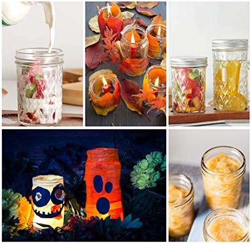 Mason Jars Set - 24 pack with Regular Lids